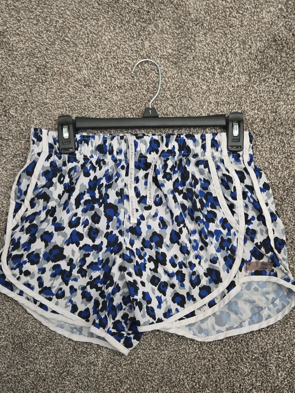 Calvin Klein Blue, Black and Gray Leopard Print Small Shorts